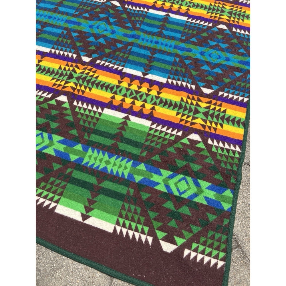 Vintage Pendleton‎ Beaver State PNW Native Geometric 60"x72" Wool Blanket - Picture 8 of 11